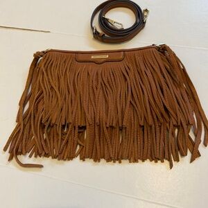 NEW Rebecca Minkoff small brown leather fringed crossbody.